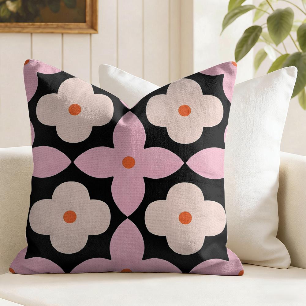 Symmetrical Pattern Cushion Cover Natural Linen Pillow Cover DoubleSided Print Cushion Cover for Sofa Home Decor