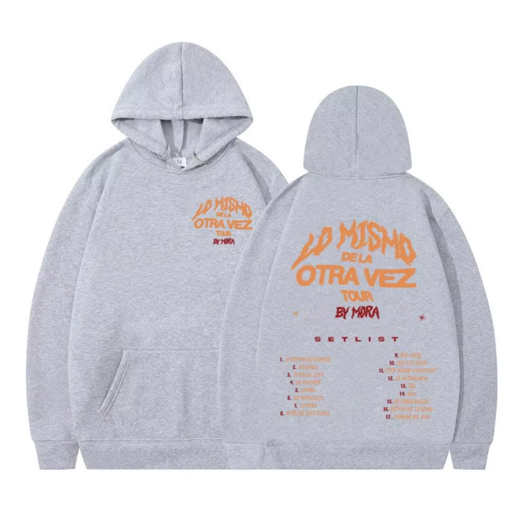 Singer Mora Lo Mismo De La Otra Vez Tour Print Hoodies Fashion Hip Hop Pullover Unisex Casual Loose High Quality Sweatshirt