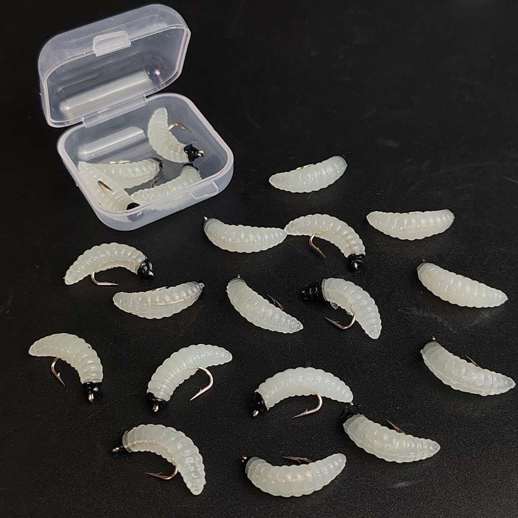 4/8pcs-#10 Bass Fishing Worms Lures, Silicone Soft Maggot Baits Bread Worm Fishing Lure