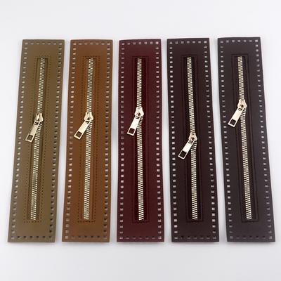 5 Stück 27 cm langer Reißverschlussband mit Nähloch-Zubehör, DIY-Reißverschlussmaterial für handgehäkelte Garnbeutel/ Gepäckreißverschlussband