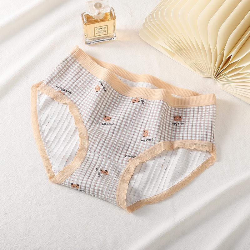 

Хлопковые трусы-хипстеры для девочки в стиле каки с японским мишкой Тедди Extra Large