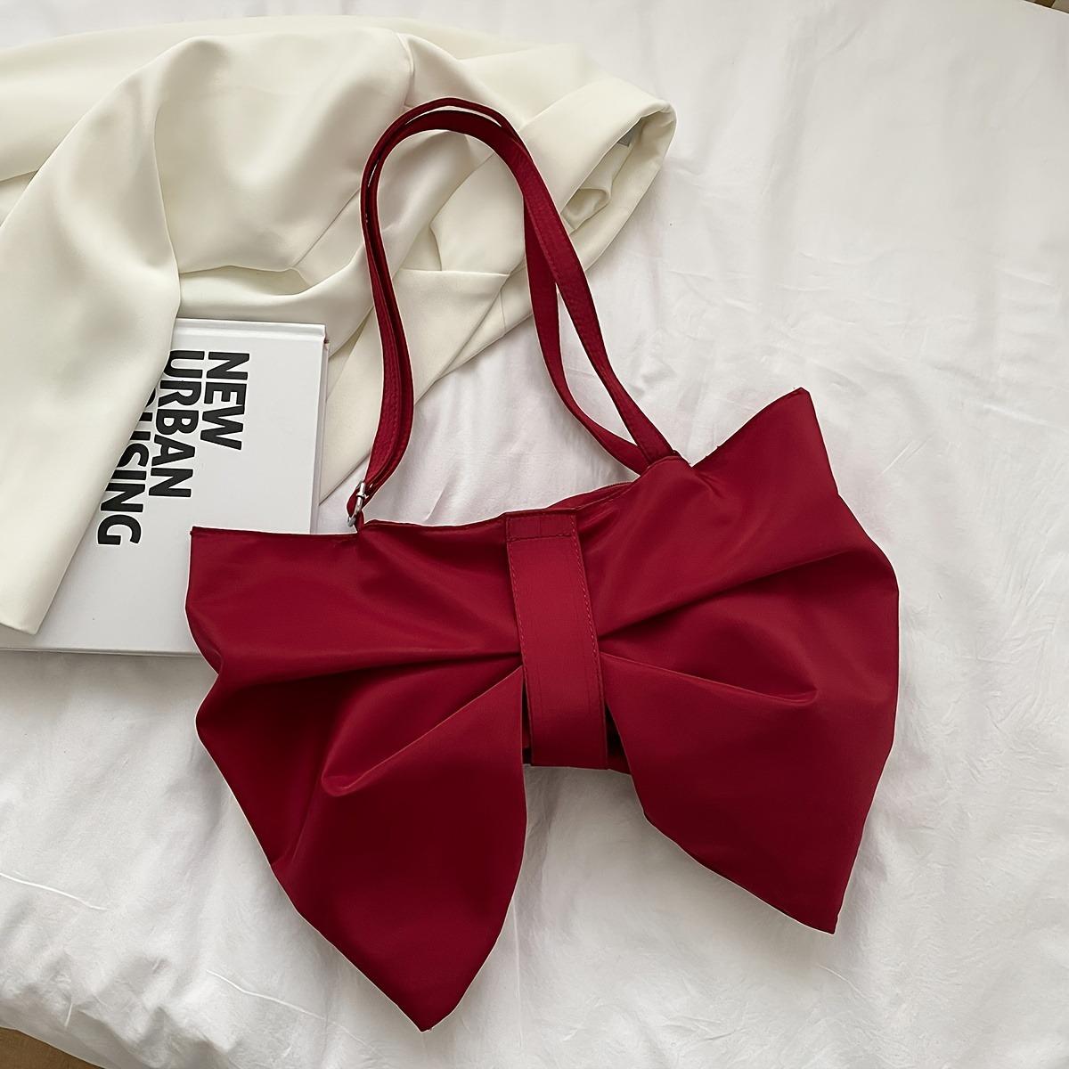

Women Bowknot Shoulder Bag Fashion Underarm Purse Large Capacity Tote Bags Casual Crossbody Bag Handbag with Adjustable Strap
