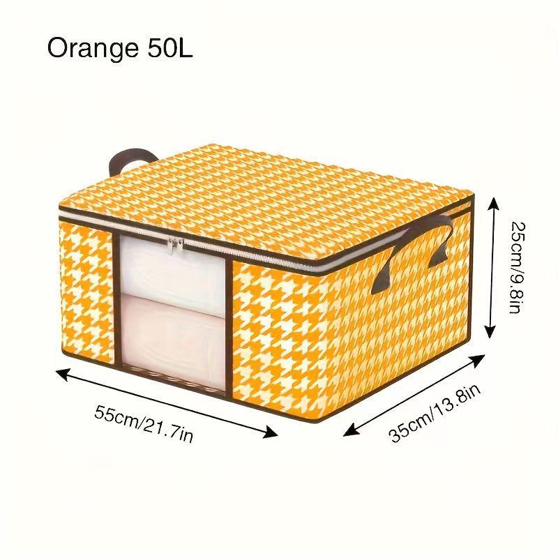 Houndstooth Cotton Quilt Storage Bag - Large Non-Woven Fabric Clothes Organizer