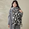 European and American imitation cashmere fringed printed scarf women's winter Korean version versatile temperament warm shawl couple scarf