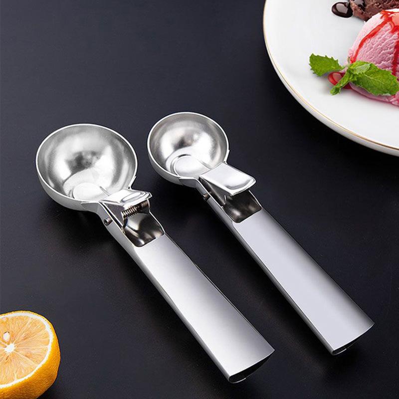 Ice Cream Scoop with Thick Stainless Steel with Ice Cream Spoon Dig Balls with Watermelon Ice Cream Artifact