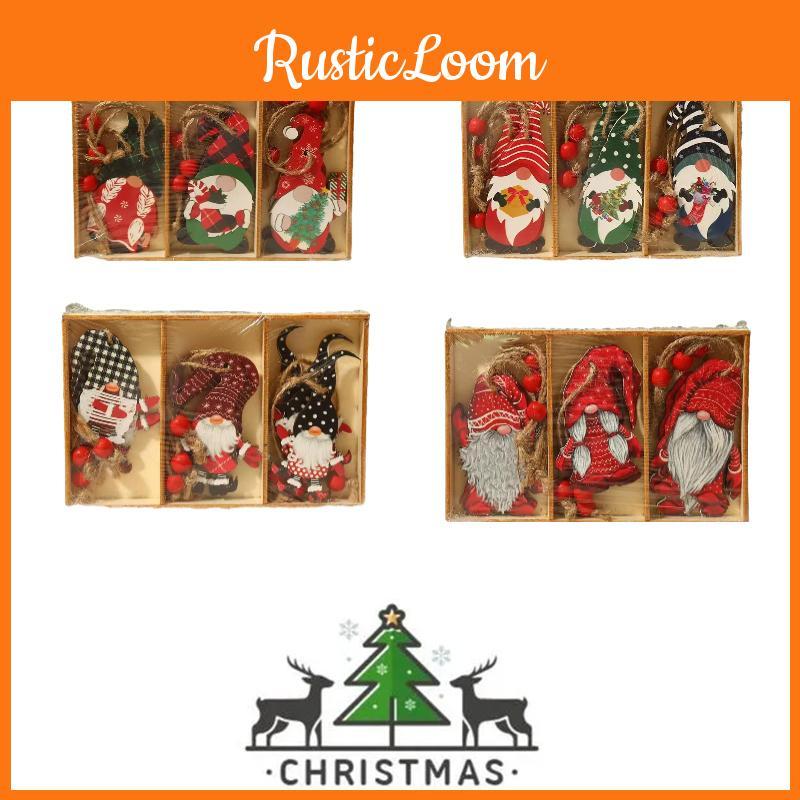 Festive Christmas Decoration Adorable Forest Man Hanging Ornament Wooden Decorative Pendant Holiday Gift
