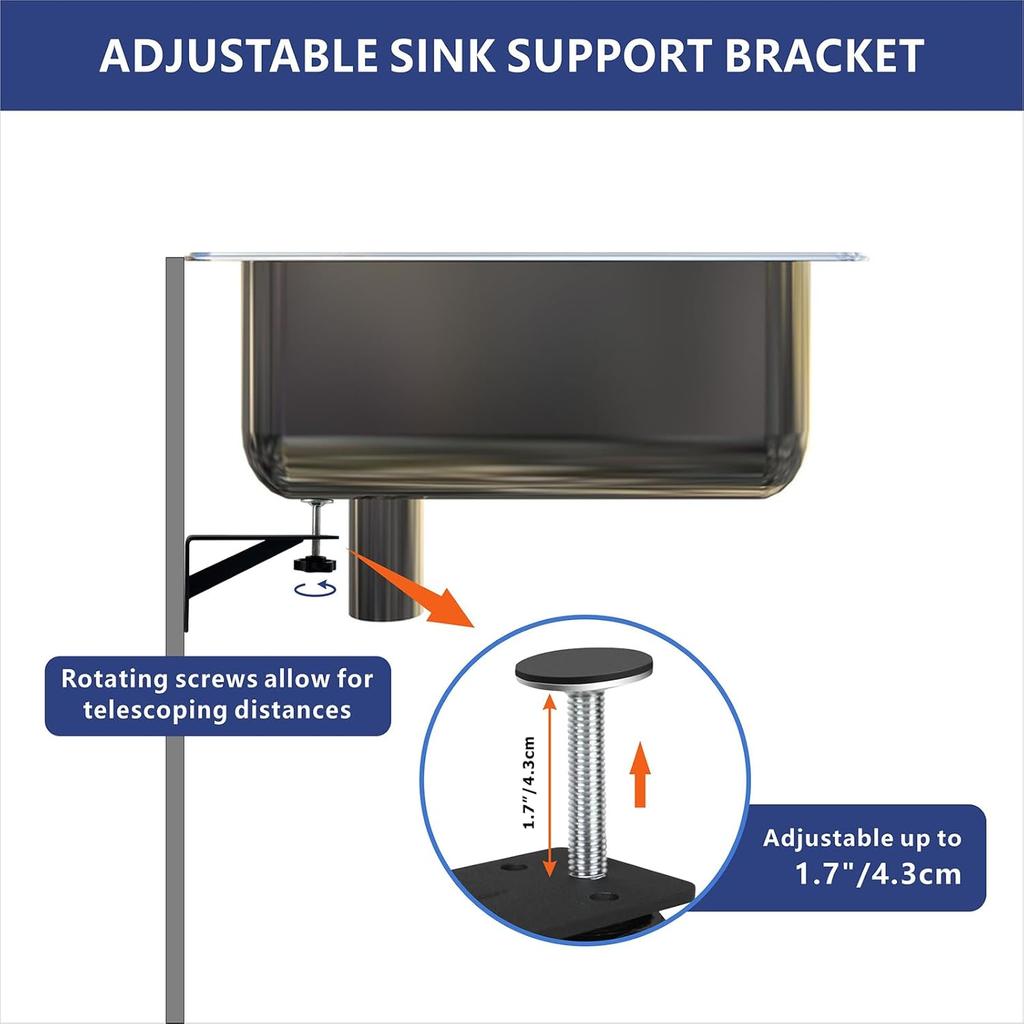 4 Pcs Undermount Sink Brackets, Undermount Sink Support, Undermount Sink Repair kit, Sink Bracket for Kitchen, Undermount Sink Brackets for Narrow