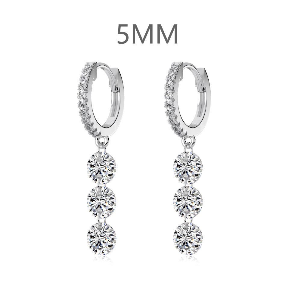 Japanische & Koreanische S925 Sterling Silber Geometrische Zirkon Ohrstecker für Damen - Elegantes, Vielseitiges, Leichter Luxus Modeaccessoire