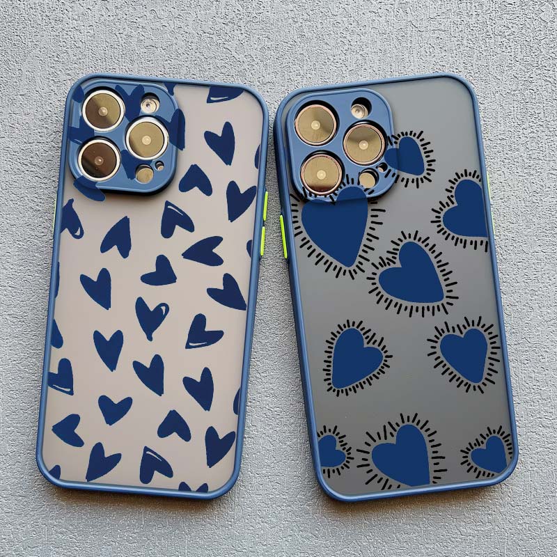 Cute Little Hearts Print Phone Case For iPhone 14 13 12 11 Pro Max Mini 15 Pro Max XS XR X 7 8 15 Plus SE 2020 Shockproof Cover
