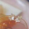 S925 Silver Korean Fashion Butterfly Shell Earrings for Women