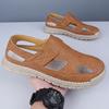 Fashion New Casual Leather Mens Sandals Covered Toe Summer Male Beach Shoes Breathable Hole Sneakers Outdoor Quick Drying Casual Sandals