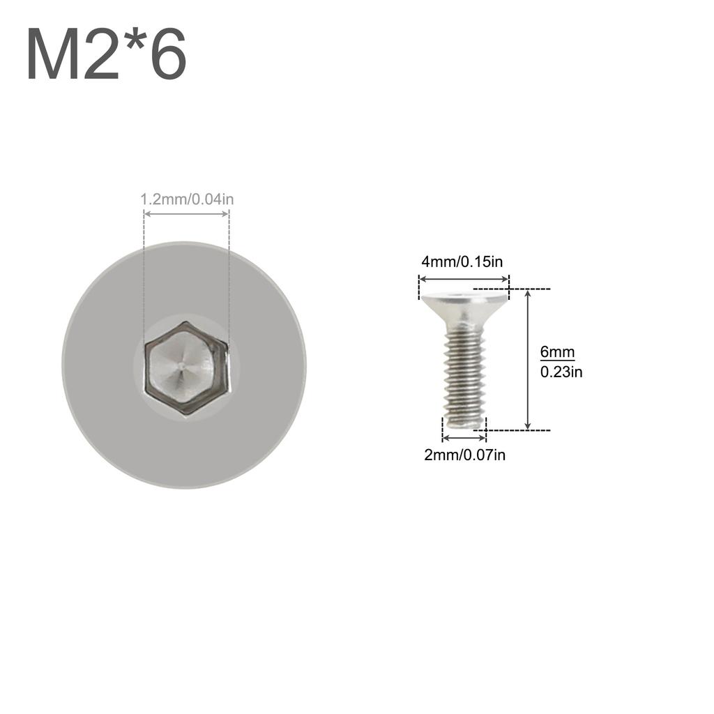 10PCS M2 M3 M4 M5 Silver 304 Stainless Steel Flat Head Hex Hexagon Socket Cap Bolt Countersunk Screw for Parts Replacement / DIY