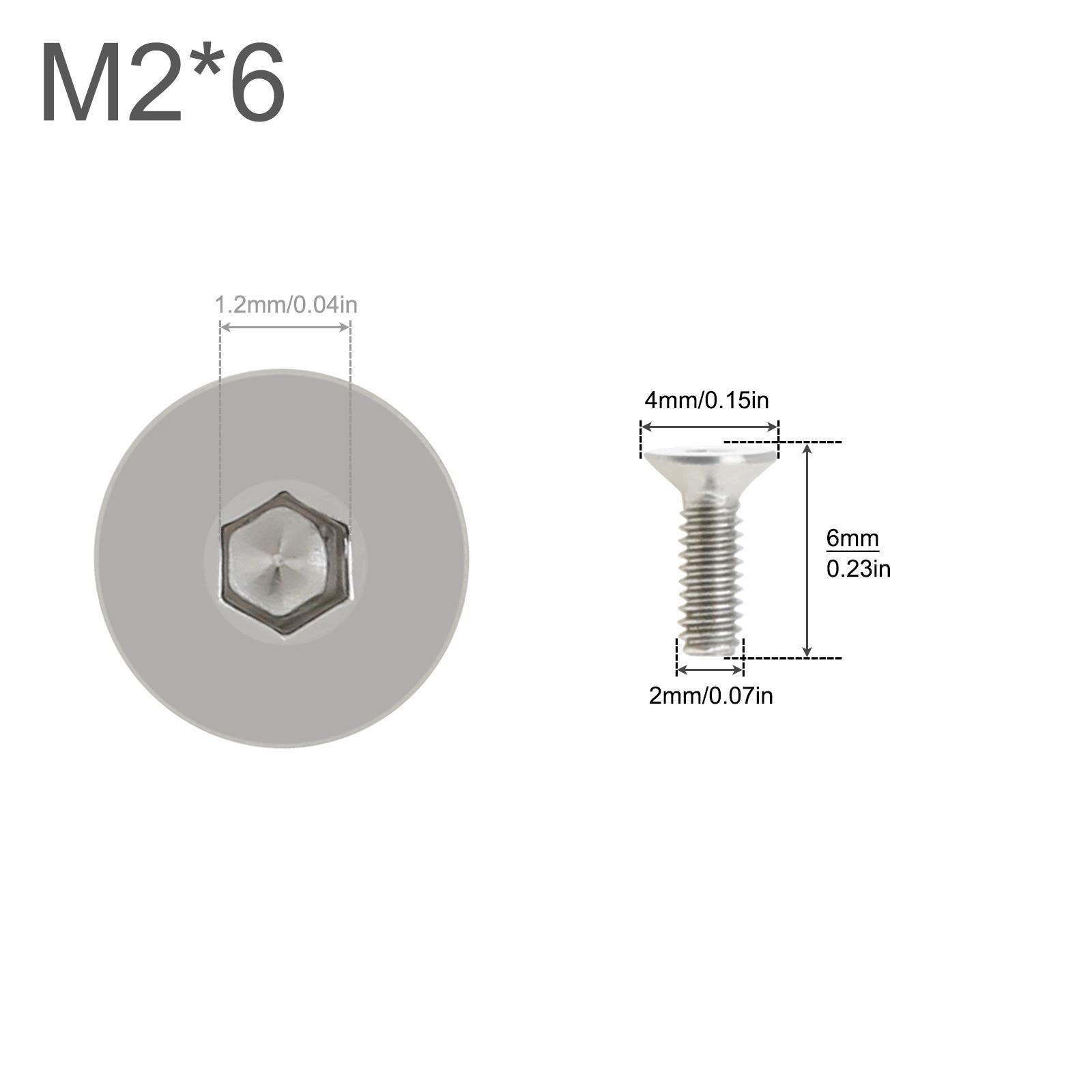 

10 ШТ. M2 M3 M4 M5 Болт с плоской головкой и шестигранным углублением из нержавеющей стали 304 для замены деталей / DIY, Болты с шестигранным углублением и потайной головкой 10PCS M2*6mm