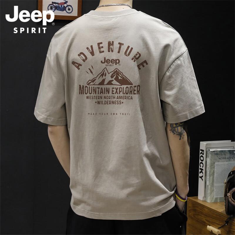 JEEP SPIRIT Men s Retro Loose Fit Short Sleeve T-Shirt XL