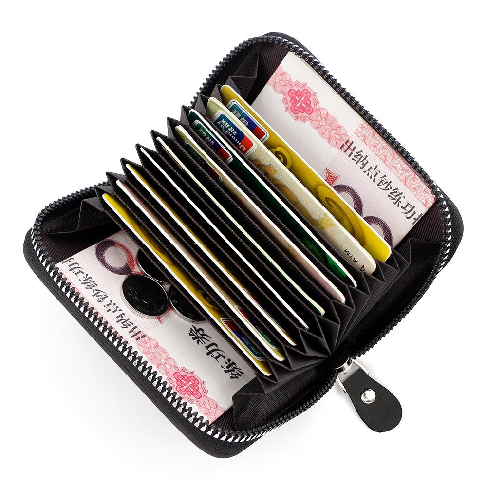Men's Vintage B-Embossed Accordion Card Holder with Large Capacity and Coin Purse