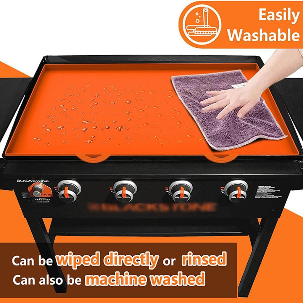 Griddle Grill Mat Reusable Nonstick Silicone BBQ Mat Grill Accessories Multifunctional Barbeque Mats 17 Inches for Restaurant