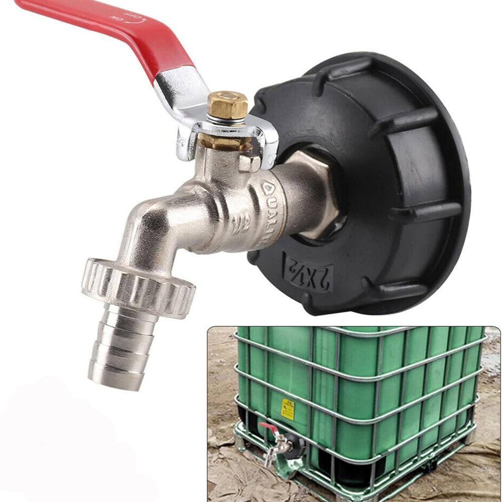 IBC Tank Tap Valve Joint Accessories Ton Drum Adapter S60*6 Turn Brass Faucet 1/2'' 3/4 Inch Water Connector Fitting