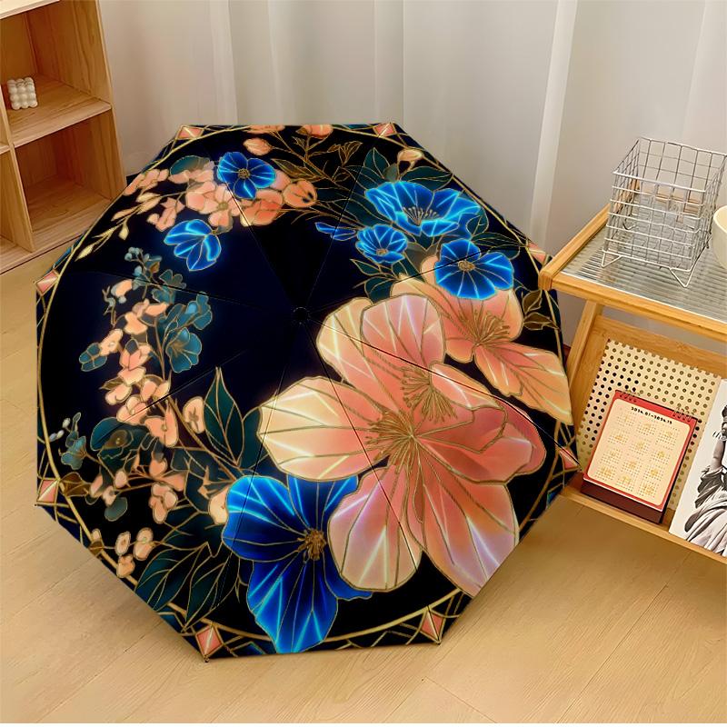

Elegant Floral Arrangement (2) Theme Automatic Umbrella Compact 8-Rib Design Sturdy Construction Durable Everyday Carry Umbrella Stylish Accessory