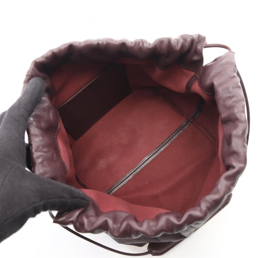 Used JIL SANDER Drawstring Drawstring Shoulder Bag J07WG0027 Leather Bordeaux Used Women