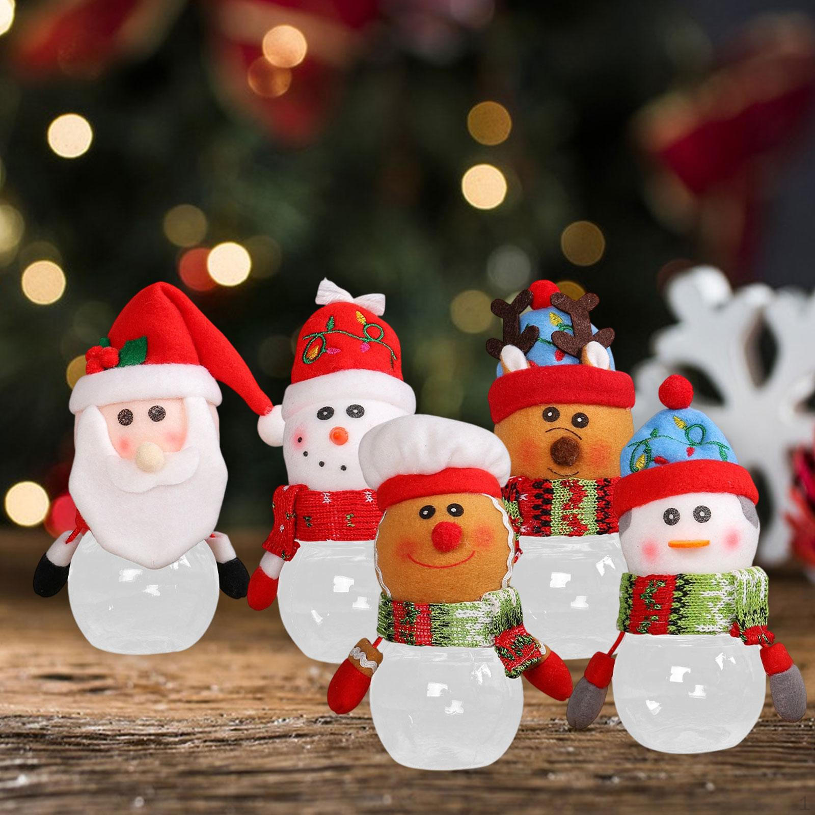 

5 шт. Рождественская банка для конфет, хранение, декоративная, очаровательная коробка-контейнер для дома, спальни