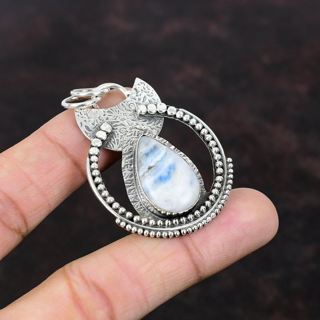 Blue Scheelite Pendant 925 Sterling Silver Pendant Top Quality Gemstone Pendant Handmade Brand New Jewelry Gift For Bridal Statement Pendant