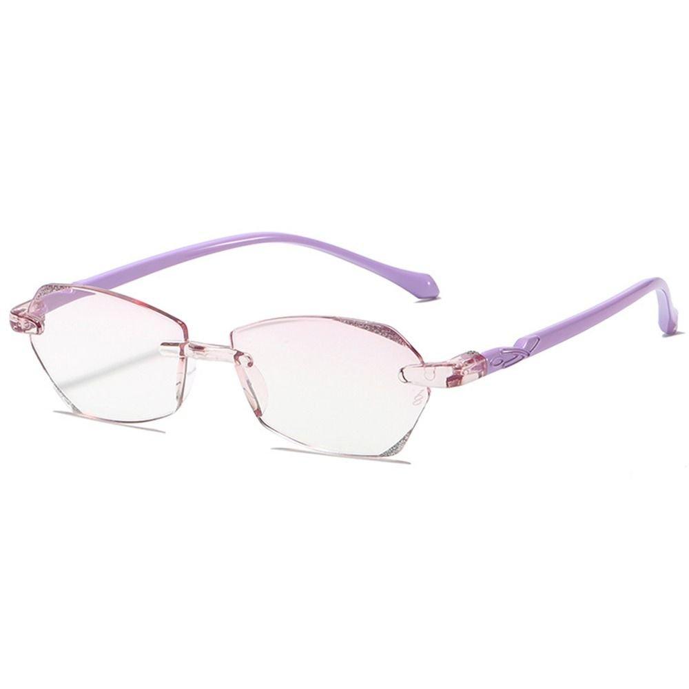 Trendige Blaulichtfilter Lesebrille für Damen, ermüdungsresistent, UV 400, Lesebrille mit Federscharnier, leichte randlose Brille