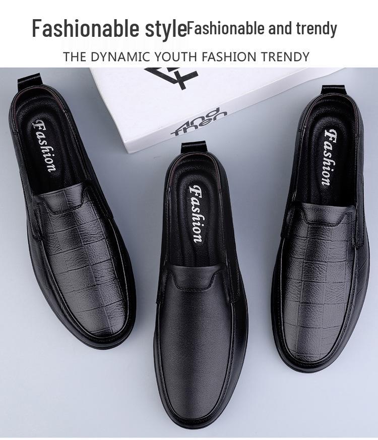 Men's Cowhide Loafers - Slip-on Driving Casual Business Formal Leather Shoes for Spring & Autumn