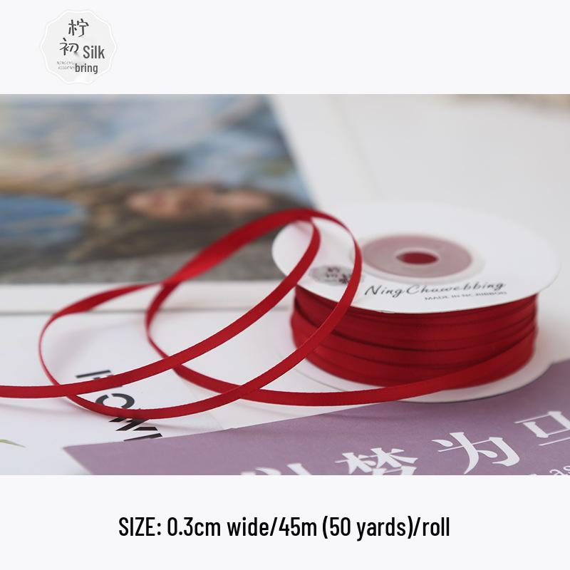 3mm Premium Double-Sided Satin Polyester Ribbon for Wedding Bows and Gift Packaging