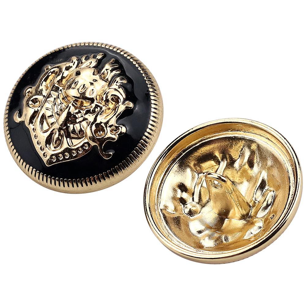 QJH 10Pcs Gold Vintage Antique Crown Metal Button Set for Sewing-Blazer/ Jacket/ Sport Coat/ Sweater/ Cardigan/ Uniform 10-28mm
