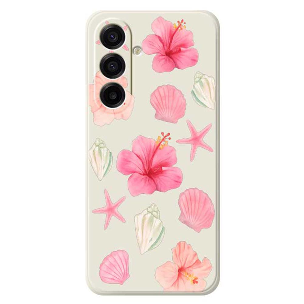 For Samsung Galaxy A17 5G Case Peach Blossoms Shells Pattern Printing Straight Edge TPU Phone Back Cover