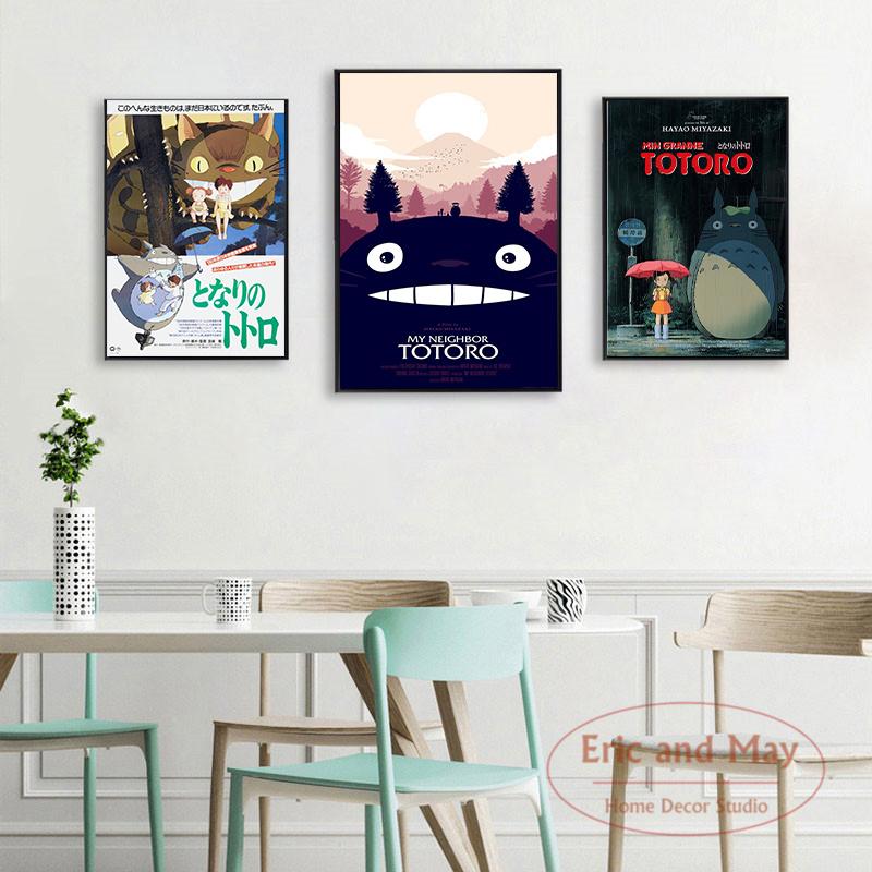 Totoro anime canvas printed wall paintings home decor posters and art prints for decorating the living room