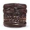 Batman Vintage Rope and Beads Multi-Layer Leather Bracelet Set for Men