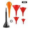 Automotive Plastic Funnel Set Multi-use Flexible Right Angle Funnels for Water/Gasoline/Coolant/Engine Oil