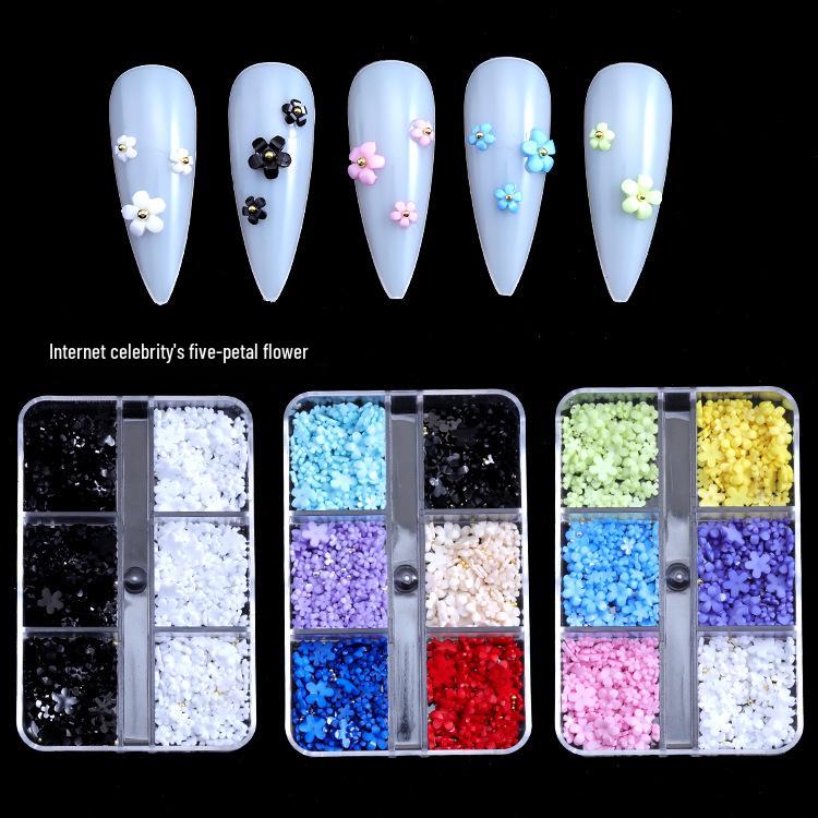 

HyunA Style 3D Floral Japanese Nail Art Accessories - Five-Petal Resin Flowers