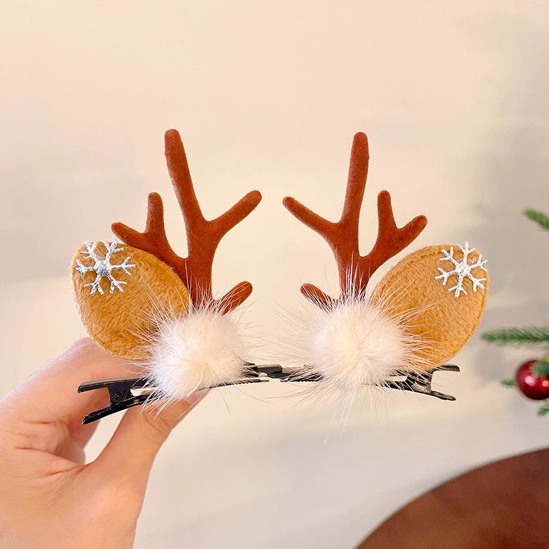 Christmas Antler Hair Clips for Girls - Holiday Party Hair Accessories for Children