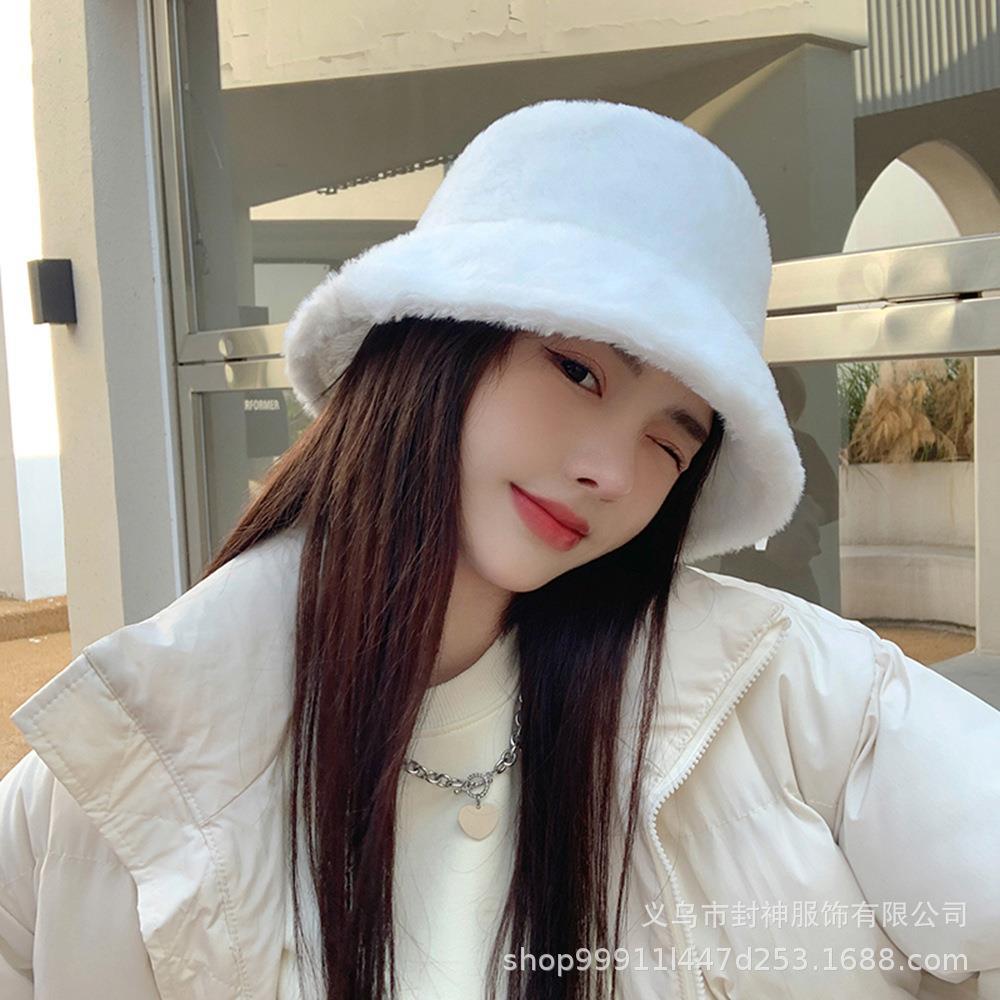 Winter Women's Hat Korean Version Autumn and Winter Warm Pure Color Big Head Circumference Fisherman Basin Hat