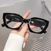 1pc Comfort Spring Hinge Anti-Blue Light Reading Glasses for Men Women Vintage Cute Cat Eye Clear Transparent Print Fashion