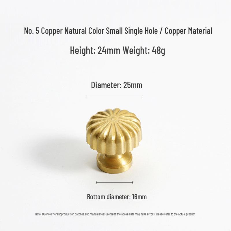 French Light Luxury Gold Brass Drawer Pull Handle