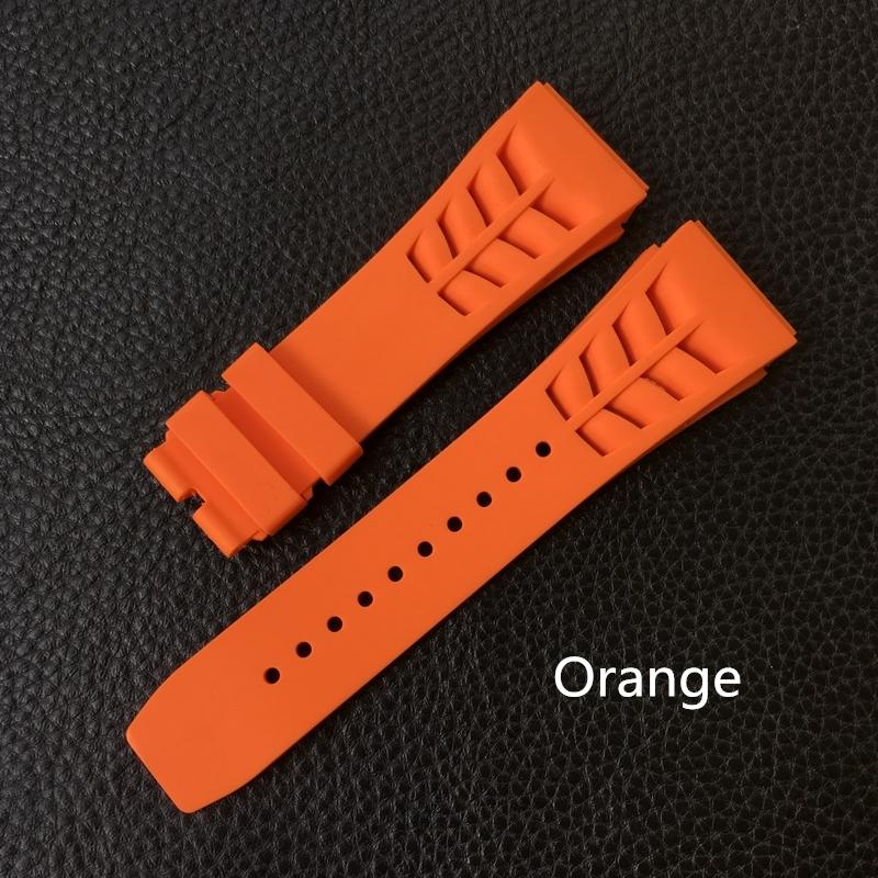 Rot Schwarz Grün Grau Orange Gelb Weiß Weiches Silikon-Gummi-Armband für Richard Watch Mille RM011 RM050 Crew-Armband