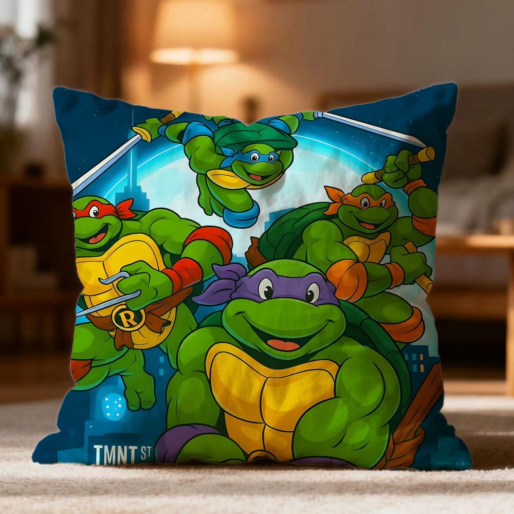 Hot TTeenage Mutant Ninja Turtleses Cushion Cover Soft Washable Pillow Case Multi-Scene for Couch Bed Travel Office Use