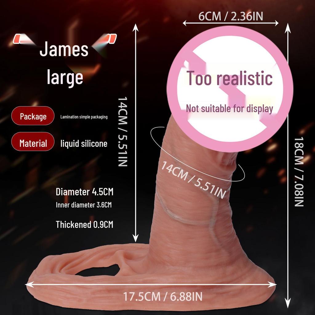 Realistic Silicone Penis Sleeve with Thickening and Delay Features