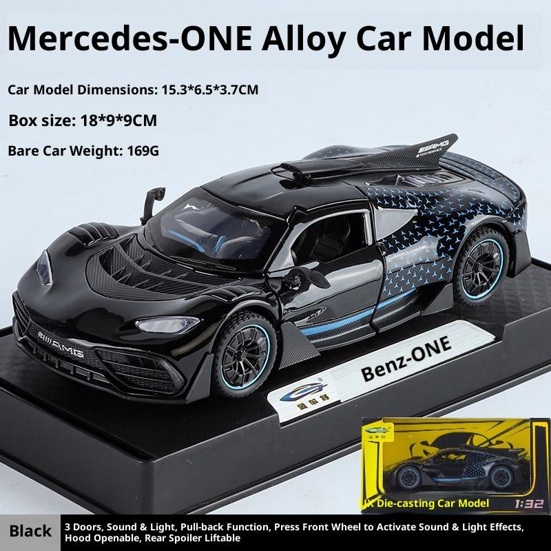 1:32 Scale Amg One Sports Car Model - Alloy Diecast Vehicle With Opening Doors Sound Light Effects Pull Back Power Kids Toy Car