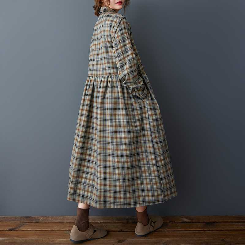 Damen Locker Retro Warm und Schlankmachendes Midikleid