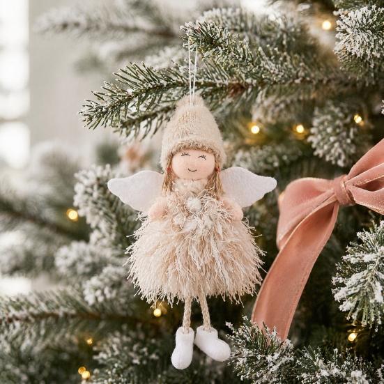 Party Supplies Cute Plush Angel Doll Christmas Ornament, Small Fairy Pendant Pendant, Tree Hanging Decoration for Holiday Decor Ornament
