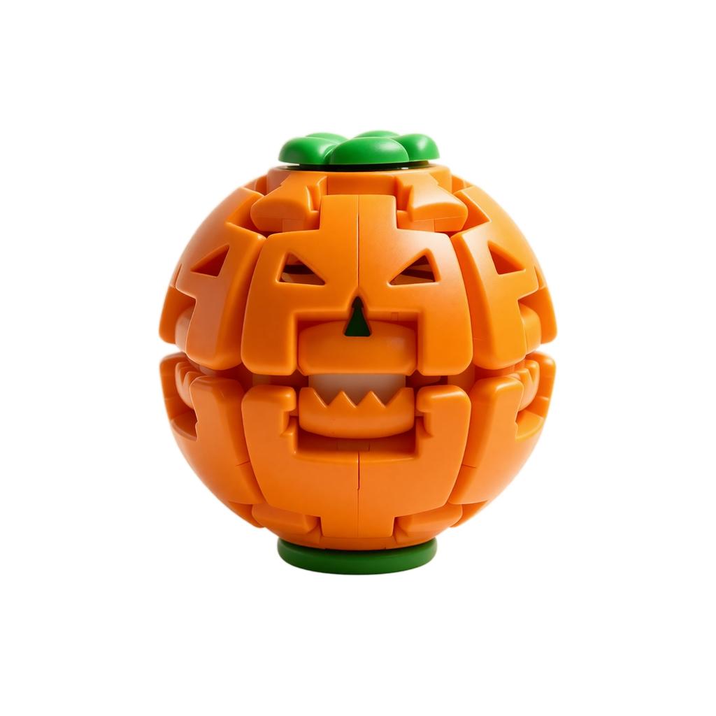 Halloween Pumpkin Press and Light-Up Ball, Glowing Toy
