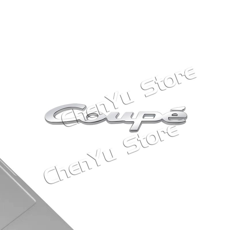 For Coupe Metal Emblem Opel Fiat Abarth Hyundai Toyota Mini Cooper Subaru Nissan Volvo 3D Decals Sticker Rear Trunk Badge Logo