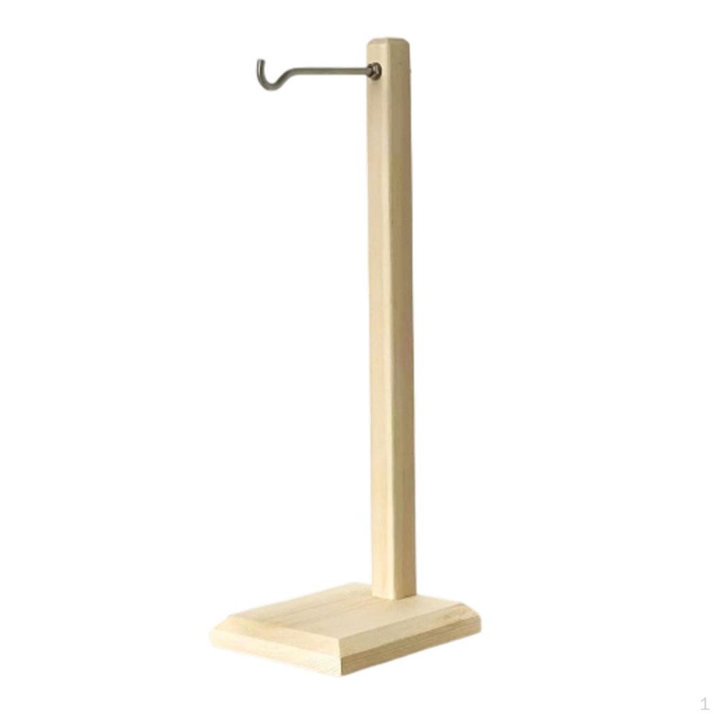 Decorative Wooden Wind Chime Holder Elegant Ornament with Metal Hook Suitable for Living Room
