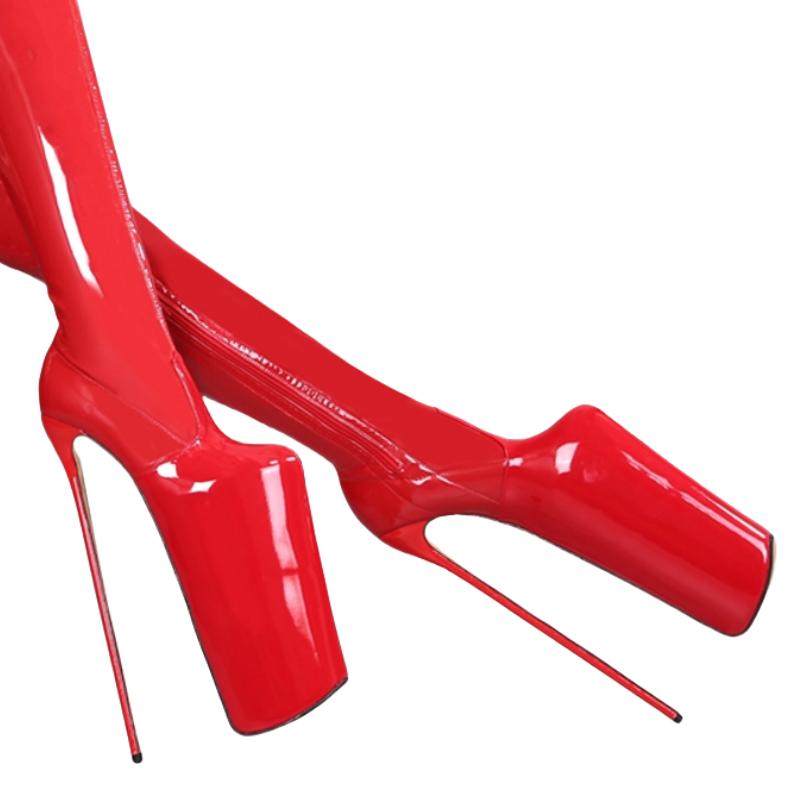 Sexy 19cm Over the Knee High Boots Women High Heel Party Dance Fetish Nightclub Shoes Red Platform Thigh High Boot Big Size 48