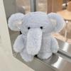 Yousheng Plush Blue Elephant Earphone Case for Airpods 3D Cartoon Fur Animal Headphone Cover for Women Girls