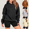 Damen Lockeres Kapuzenpullover Einfarbig Langarm Freizeit Sport Sweatshirt Top